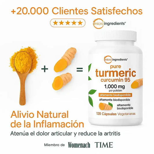 F - Turmeric Curcumin 95 1000MG| Antinflamatorio natural efectivo+ Obsequio