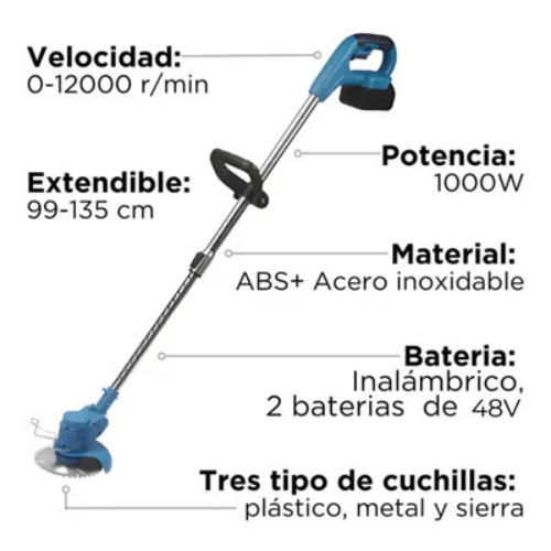 Cortadora de Cesped Inalambrica TurboBlade™ [2 BATERÍAS RECARGABLES] - G