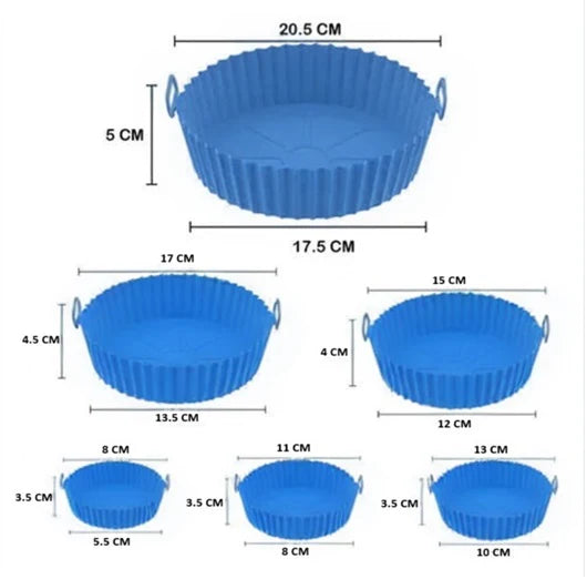 F - PROMO 6x1 Moldes Antiadherentes de Silicona para Freidora de Aire